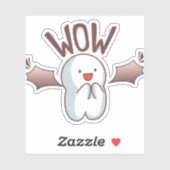  Cute Bat WOW Sticker (Vel)