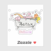 Cute Bathtub Cartoon - Chillaxin’ Relaxation Sticker (Vel)