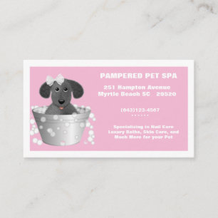 Cute Bathtub Pet Groomer Visitekaartje