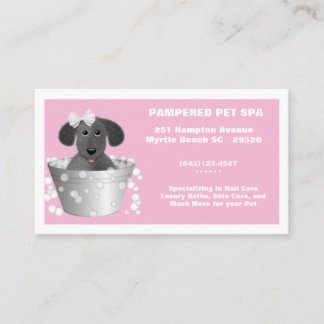 Cute Bathtub Pet Groomer Visitekaartje
