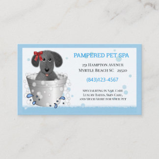 Cute Bathtub Pet Groomer Visitekaartje