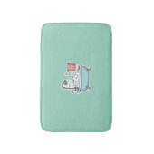 Cute Bathtub Sticker with Bubbles and Towel Badmat (Voorkant Verticaal)