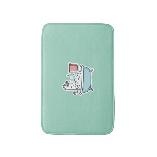 Cute Bathtub Sticker with Bubbles and Towel  Badmat (Voorkant Verticaal)