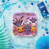 Cute bats halloween party papieren bordje (Feest)