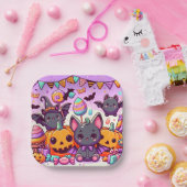 Cute bats halloween party papieren bordje (Feest)