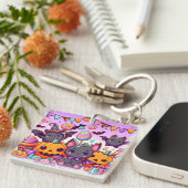 Cute bats halloween party sleutelhanger (Voorkant Rechts)
