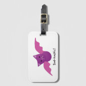 Cute Battastic Pink Bat. Bagagelabel (Voorkant (verticaal))