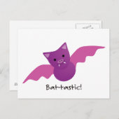 Cute Battastic Pink Bat. Briefkaart (Voorkant / Achterkant)