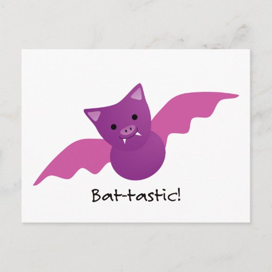 Cute Battastic Pink Bat. Briefkaart (Voorkant)