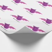 Cute Battastic Pink Bat. Cadeaupapier (Hoek)