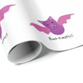 Cute Battastic Pink Bat. Cadeaupapier (Rol Hoek)