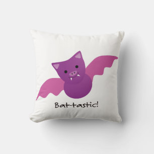 Cute Battastic Pink Bat. Kussen