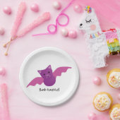 Cute Battastic Pink Bat. Papieren Bordje (Feest)
