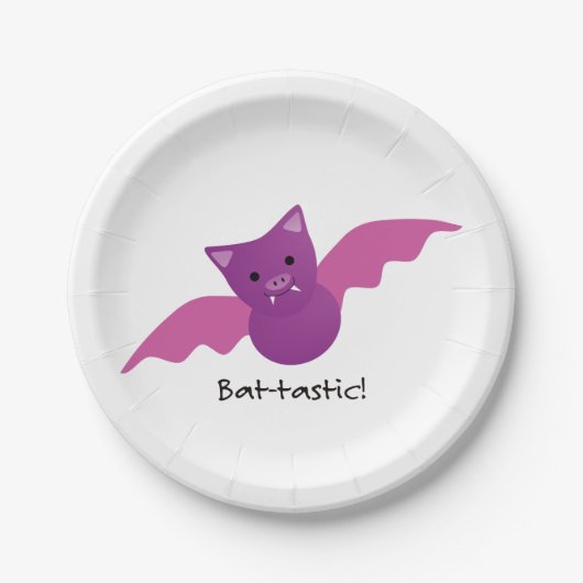 Cute Battastic Pink Bat. Papieren Bordje (Voorkant)