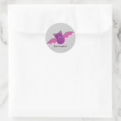 Cute Battastic Pink Bat. Ronde Sticker (Tas)