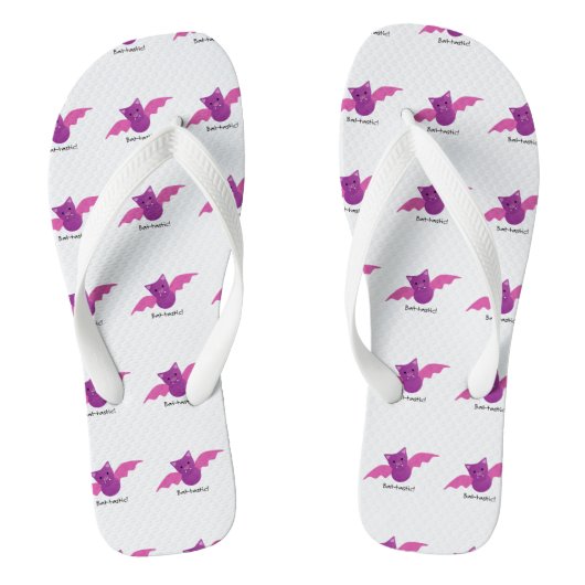 Cute Battastic Pink Bat. Teenslippers (Voetbed)