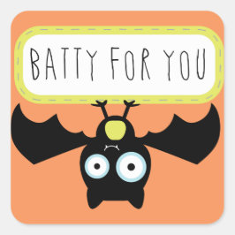 Cute Batty Halloween Vierkante Sticker