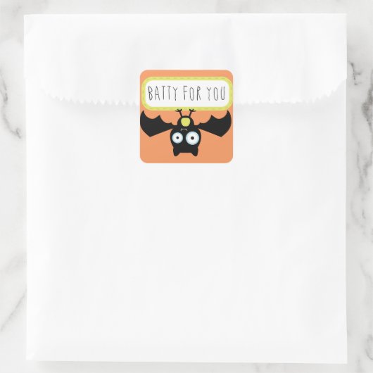 Cute Batty Halloween Vierkante Sticker (Tas)