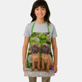 Cute Bavarian Mountain Hound Puppies met bloemen Schort (Insitu)