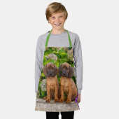 Cute Bavarian Mountain Hound Puppies met bloemen Schort (Gedragen)