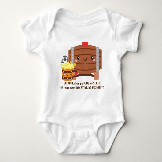 Cute BBQ en Beer baby unisex bodysuit (Voorkant)