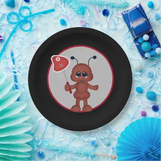 Cute bbq steak ant party papieren bordje (Feest)