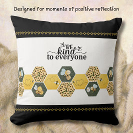 Cute Be Kind Bumble Bee Honeycomb Accent Kussen