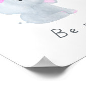 Cute 'Be Mine' Baby Girl Elephant Nursery Wall Art Poster (Hoek)