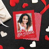Cute Be Mine Heart Valentijn Classroom Photo Card Notitiekaartje