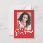 Cute Be Mine Heart Valentijn Classroom Photo Card Notitiekaartje (Voorkant)