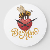 Cute Be Mine Honeycomb  Grote Klok (Voorkant)