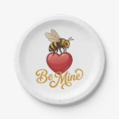 Cute Be Mine Honeycomb Papieren Bordje (Voorkant)
