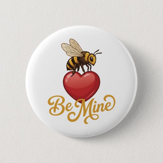 Cute Be Mine Honeycomb Ronde Button 5,7 Cm (Voorkant)