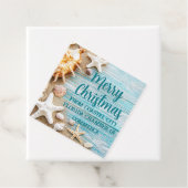 Cute Beach Company Christmas Seashell Custom Party Bedankjes Labels (In situ)
