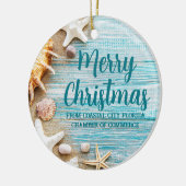 Cute Beach Company Seashell op maat gesneden kerst Keramisch Ornament (Links)