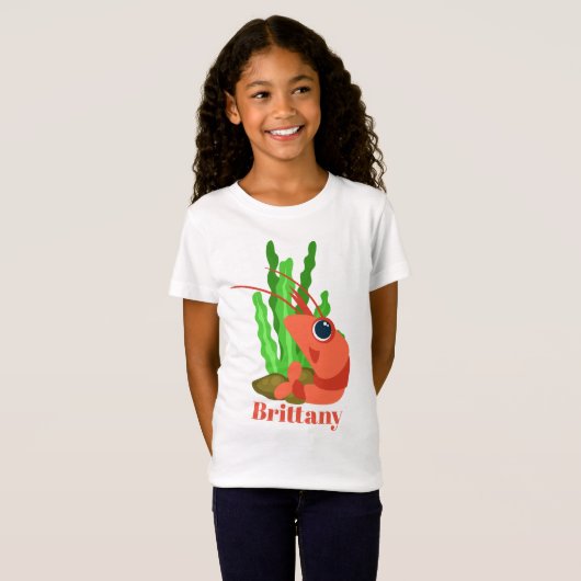Cute Beach garnalen voegen naam t shirt toe (Voorkant volledig)