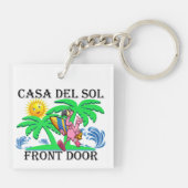 CUTE BEACH HOUSE Zie beide kanten Sleutelhanger (Achterkant)