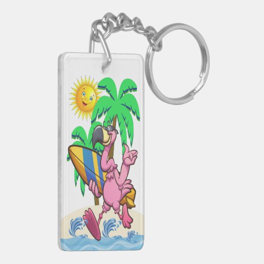 CUTE BEACH HOUSE Zie Beide kanten Sleutelhanger (Achterkant Links)