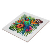 Cute beach parrot lovers  tegeltje (Zijkant)