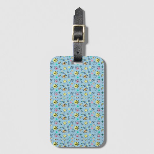Cute beach pattern bagagelabel (Voorkant (verticaal))