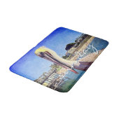 Cute Beach Pelican Bird Photo Sun Day Script Badmat (Gekanteld)