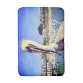 Cute Beach Pelican Bird Photo Sun Day Script Badmat (Voorkant Verticaal)