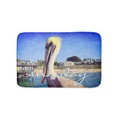 Cute Beach Pelican Bird Photo Sun Day Script Badmat (Voorkant)