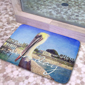 Cute Beach Pelican Bird Photo Sun Day Script Badmat