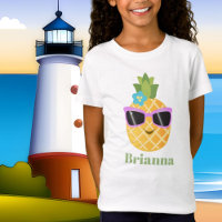Cute Beach pineapple add name t shirt