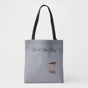 Cute Beach Quote Sandpiper Photography Typography Tote Bag