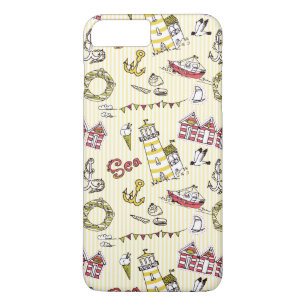 Cute Beach Scene Pattern Case-Mate iPhone Case