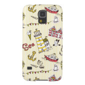 Cute Beach Scene Pattern Case-Mate Samsung Galaxy Hoesje (Achterkant)
