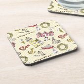 Cute Beach Scene Pattern Drankjes Onderzetter (Linkerzijde)