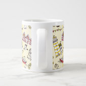 Cute Beach Scene Pattern Grote Koffiekop (Achterkant)